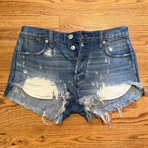 Abercrombie & Fitch Festival Short High Rise Distressed Denim Women Shorts